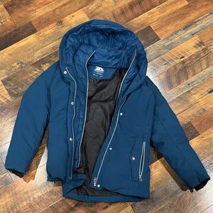 Blue Hooded Puffer Jacket